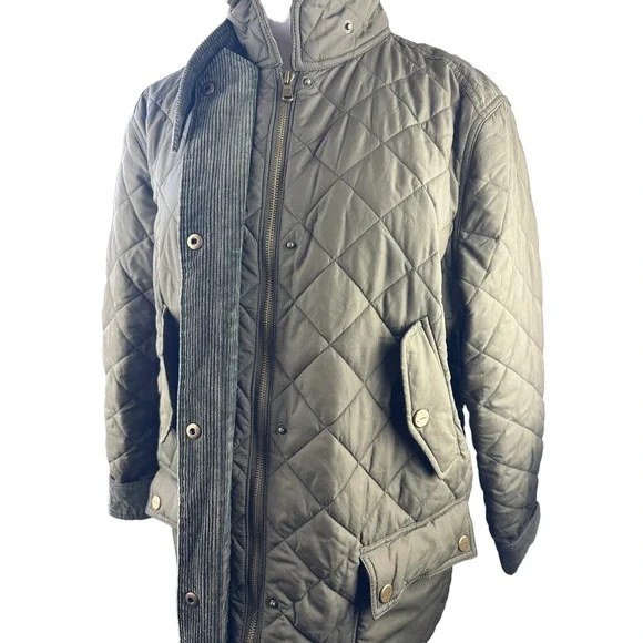 Lauren Ralph Lauren Quilted Barn Field Jacket Coat Zip Snap Green Plus Size 3X - Picture 4 of 15